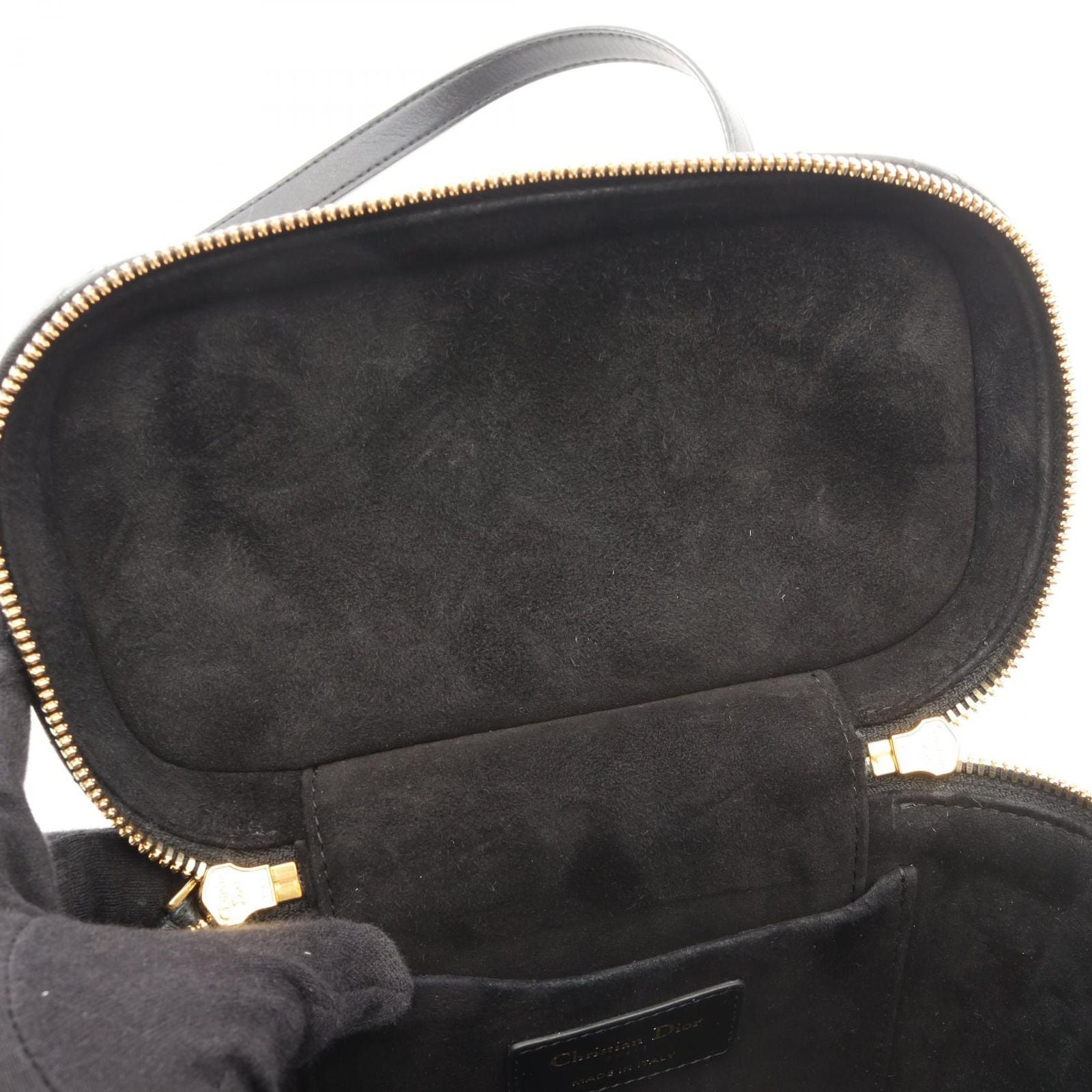 Dior Handbag Travel Small Vanity Cannage 2-Way Black Lambskin — view 9