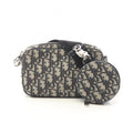 Dior Shoulder Bag Kids Multi Function Small Oblique Jacquard Navy Canvas Leather
