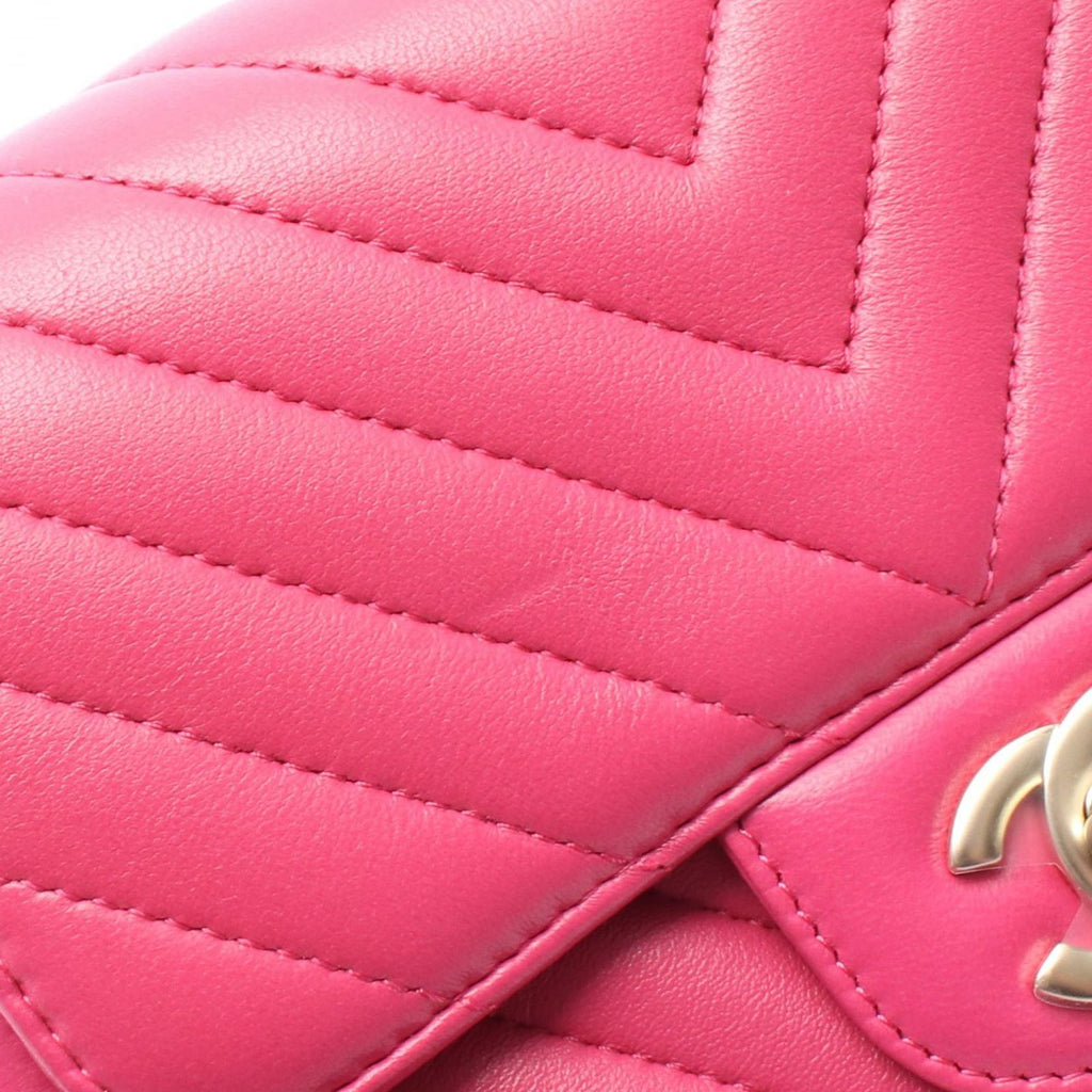 Chanel Shoulder Bag Chain Pink Leather — view 7