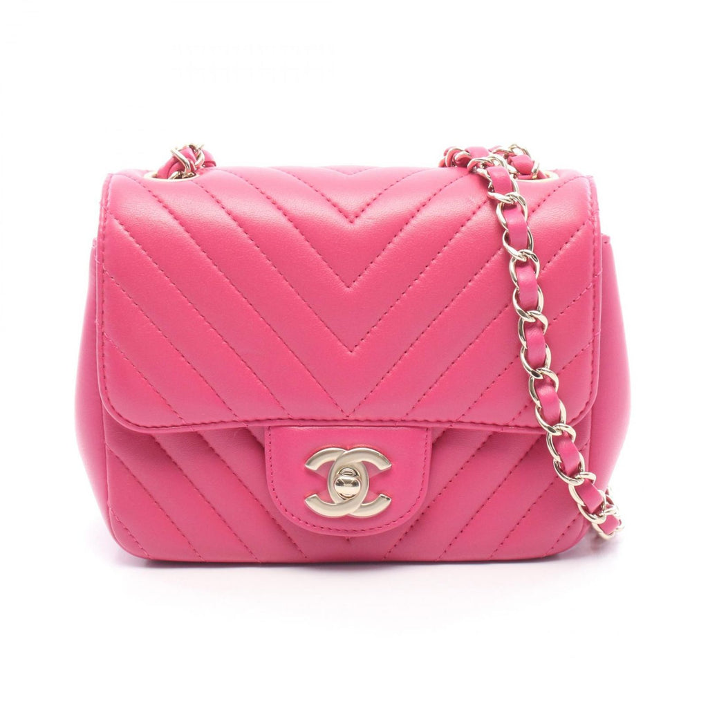 Chanel Shoulder Bag Chain Pink Leather