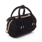 Chanel Shoulder Bag Quilted Mini 2-Way Black Fabric Leather Chain — view 2