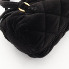 Chanel Shoulder Bag Quilted Mini 2-Way Black Fabric Leather Chain — view 6