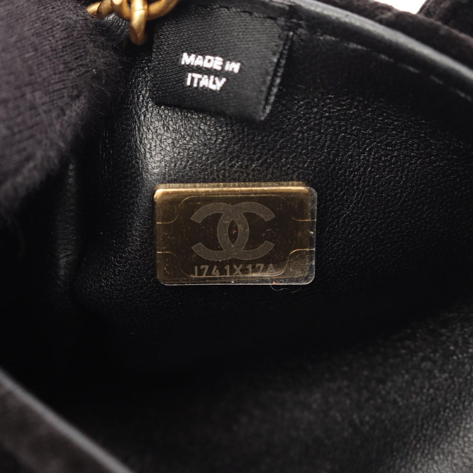 Chanel Shoulder Bag Quilted Mini 2-Way Black Fabric Leather Chain — view 5