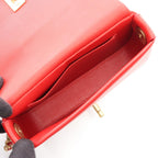Chanel Shoulder Bag Quilted Mini Red Lambskin Chain — view 3