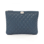 Chanel Clutch Boy Navy Caviar Leather
