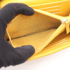 Chanel Shoulder Bag Quilted Mini Yellow Caviar Leather Chain Wallet — view 4