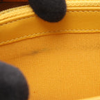 Chanel Shoulder Bag Quilted Mini Yellow Caviar Leather Chain Wallet — view 7