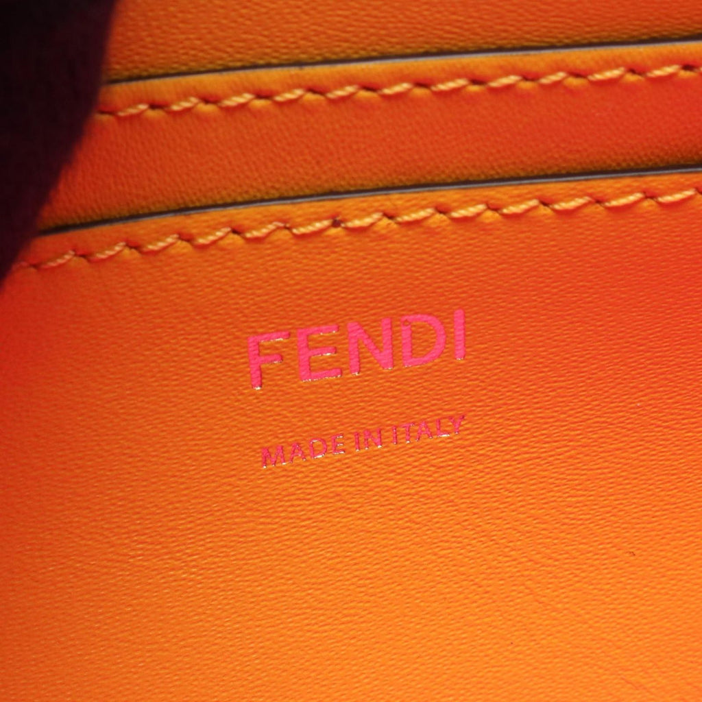Fendi Shoulder Bag Baguette Small Yellow Canvas Leather — view 4