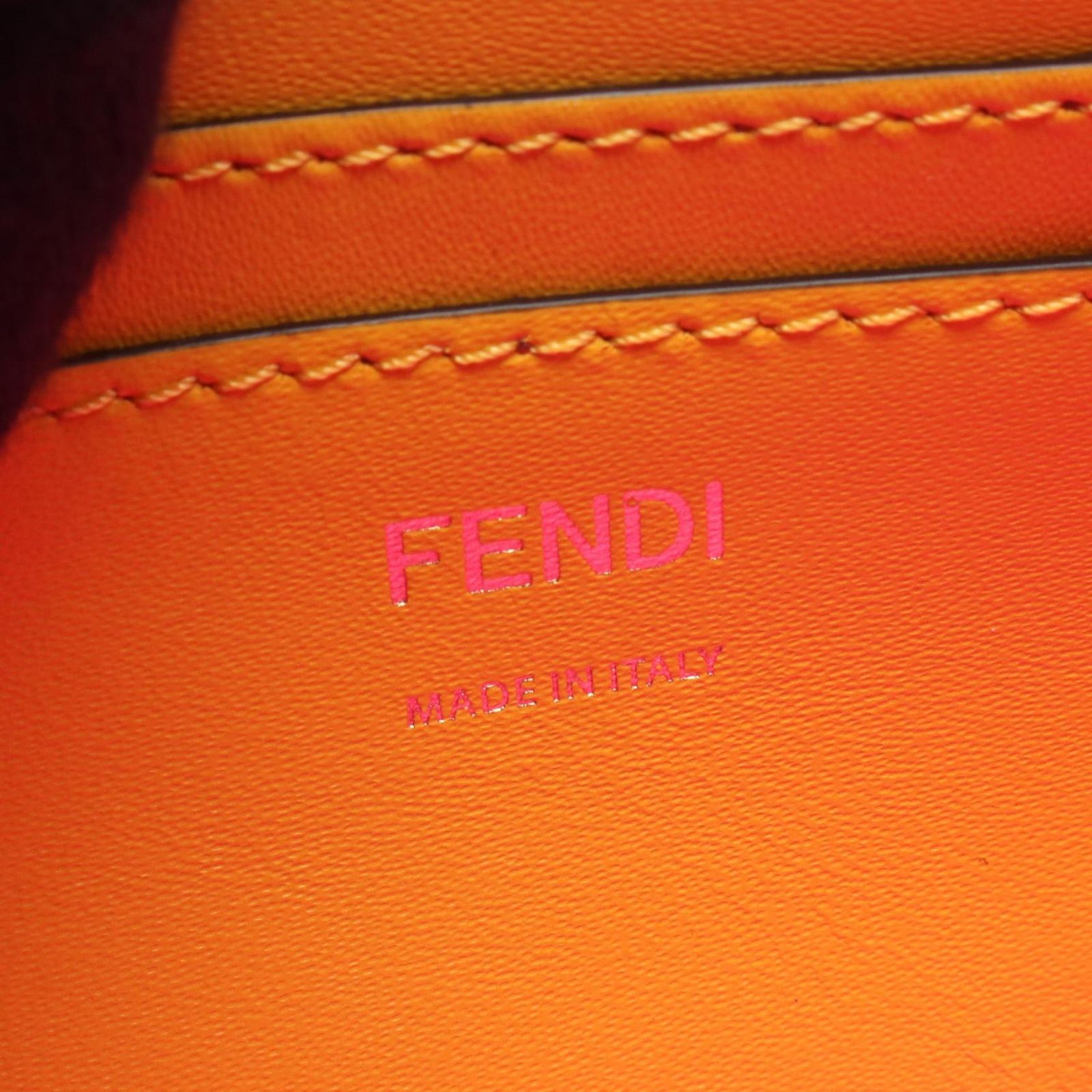 Fendi Shoulder Bag Baguette Small Yellow Canvas Leather — view 4