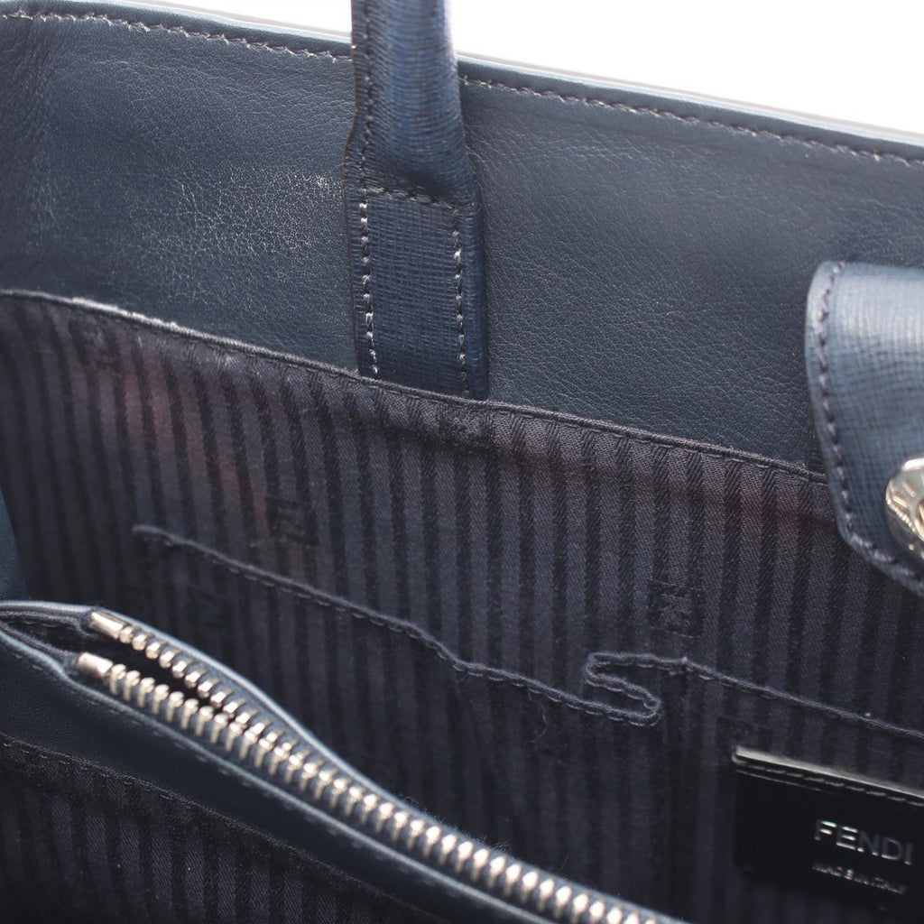 Fendi Handbag 2-Way Navy Green Leather Shoulder — view 5