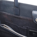 Fendi Handbag 2-Way Navy Green Leather Shoulder — view 5