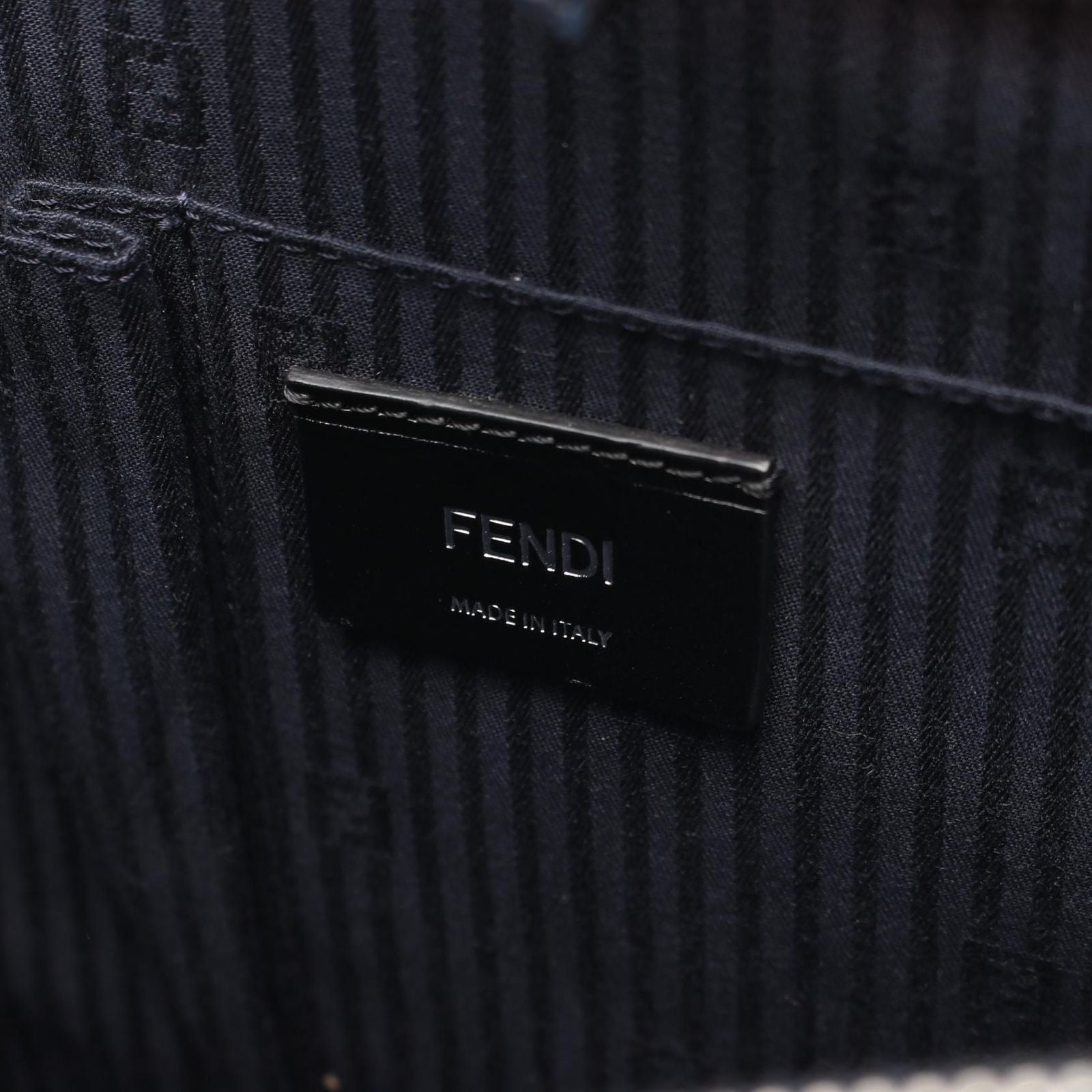 Fendi Handbag 2-Way Navy Green Leather Shoulder — view 4