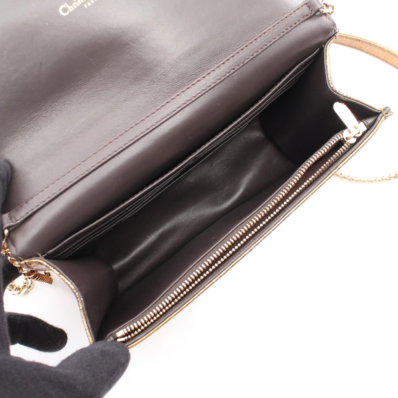 Dior Shoulder Bag Logo Gold Leather Miss Promenade Chain — view 3