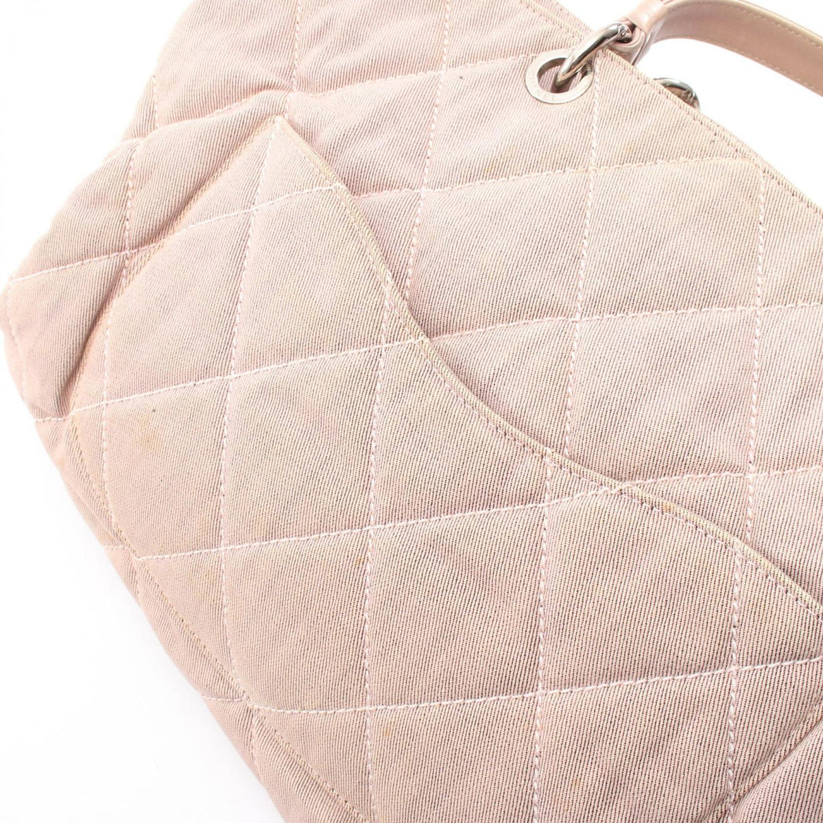 Chanel Tote CC Logo Pink Canvas Leather CC — view 6