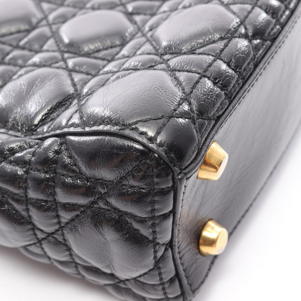 Dior Handbag Lady Dior MY Abcdior Lady Dior Small Cannage 2-Way Black Leather — view 8