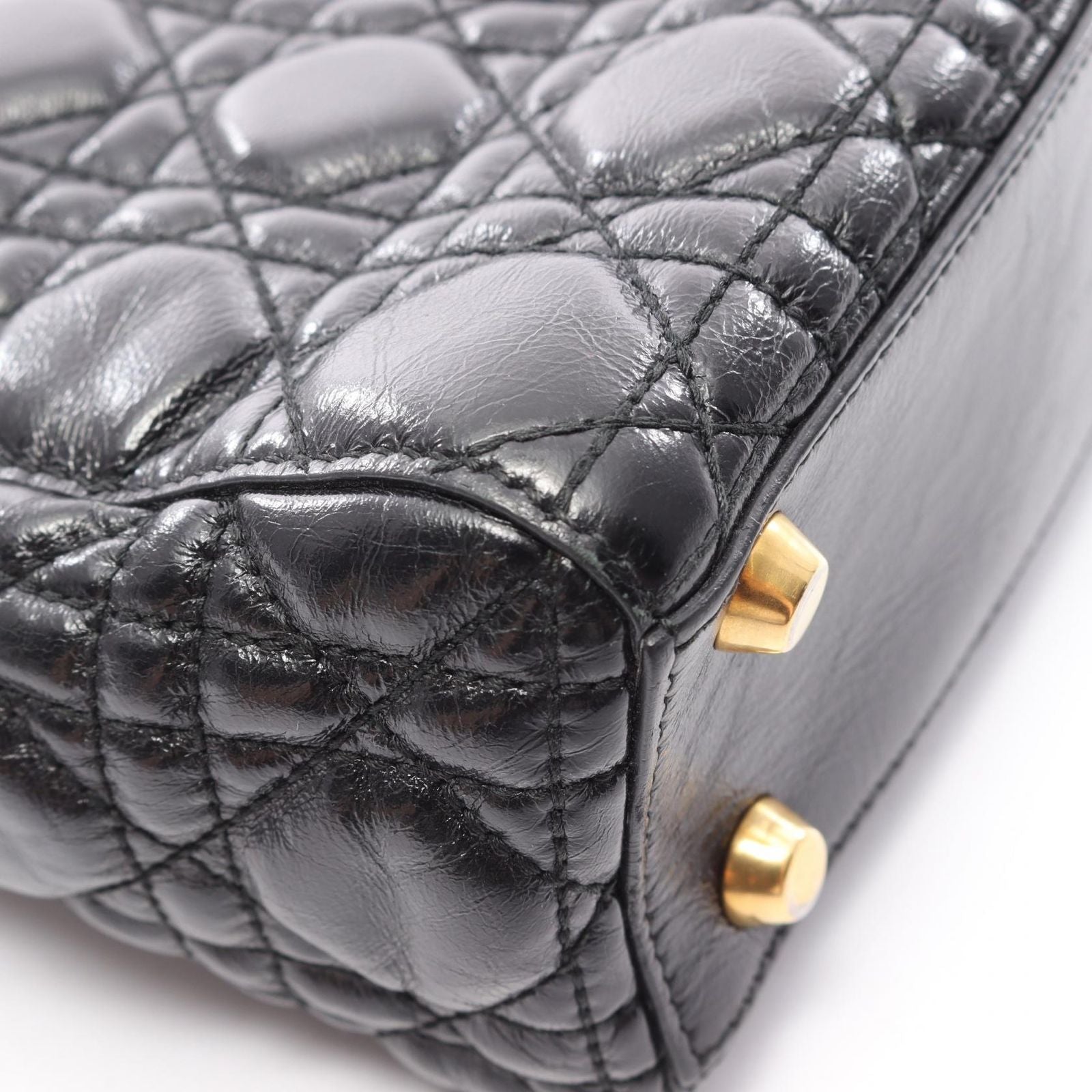 Dior Handbag Lady Dior MY Abcdior Lady Dior Small Cannage 2-Way Black Leather — view 8