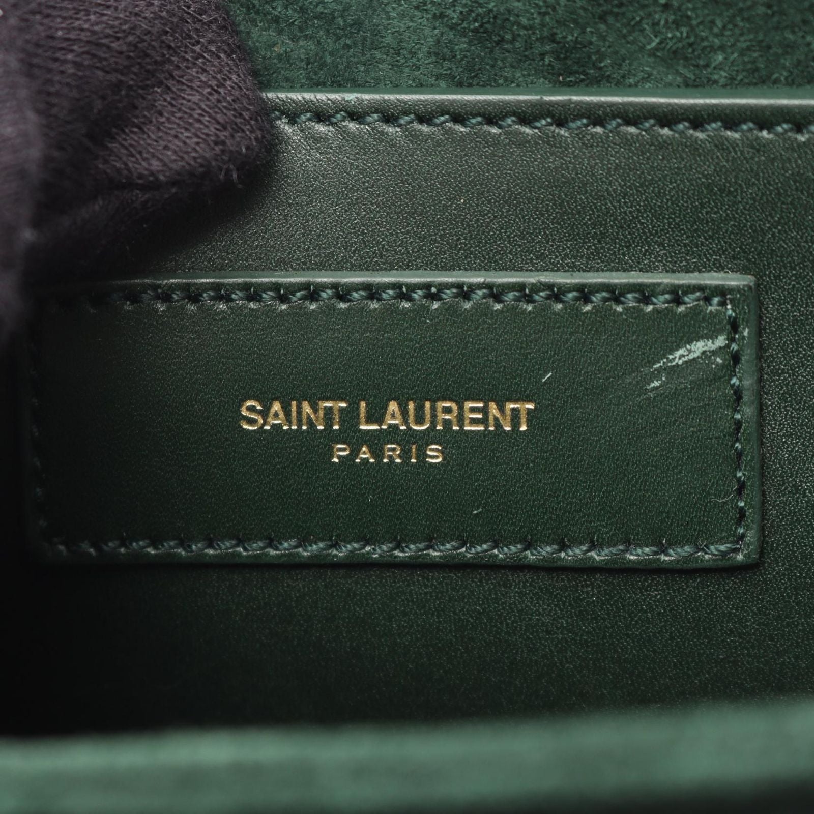 Saint Laurent Paris Shoulder Bag Classic Loulou Green Leather — view 4