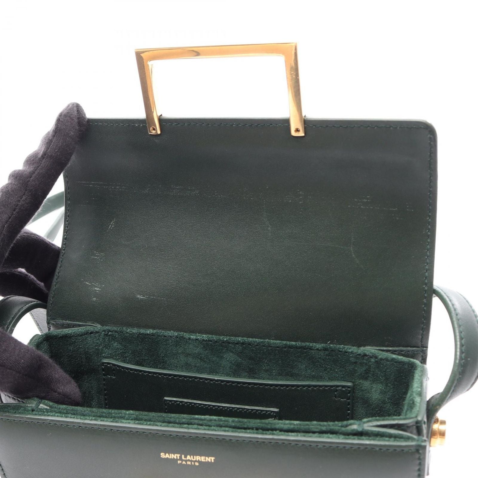 Saint Laurent Paris Shoulder Bag Classic Loulou Green Leather — view 5
