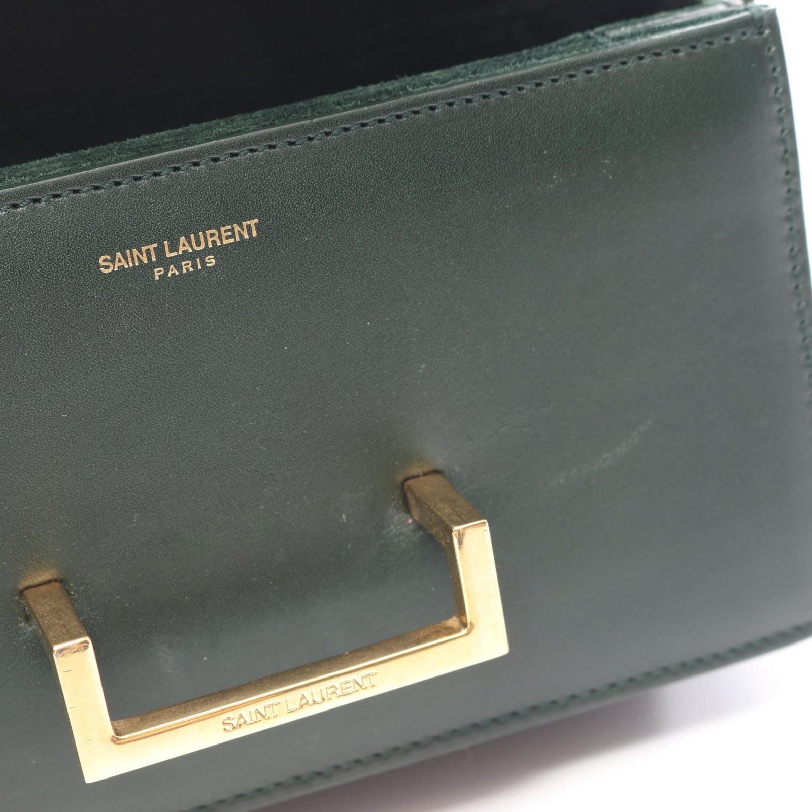 Saint Laurent Paris Shoulder Bag Classic Loulou Green Leather — view 6