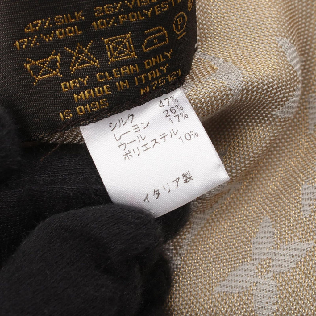 Louis Vuitton Shawl Monogram Shine Silk Wool Scarf — view 4