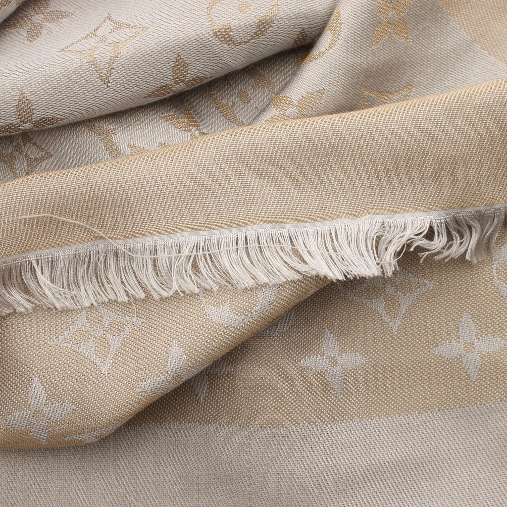 Louis Vuitton Shawl Monogram Shine Silk Wool Scarf — view 9