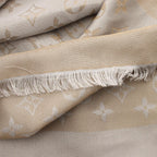 Louis Vuitton Shawl Monogram Shine Silk Wool Scarf — view 9