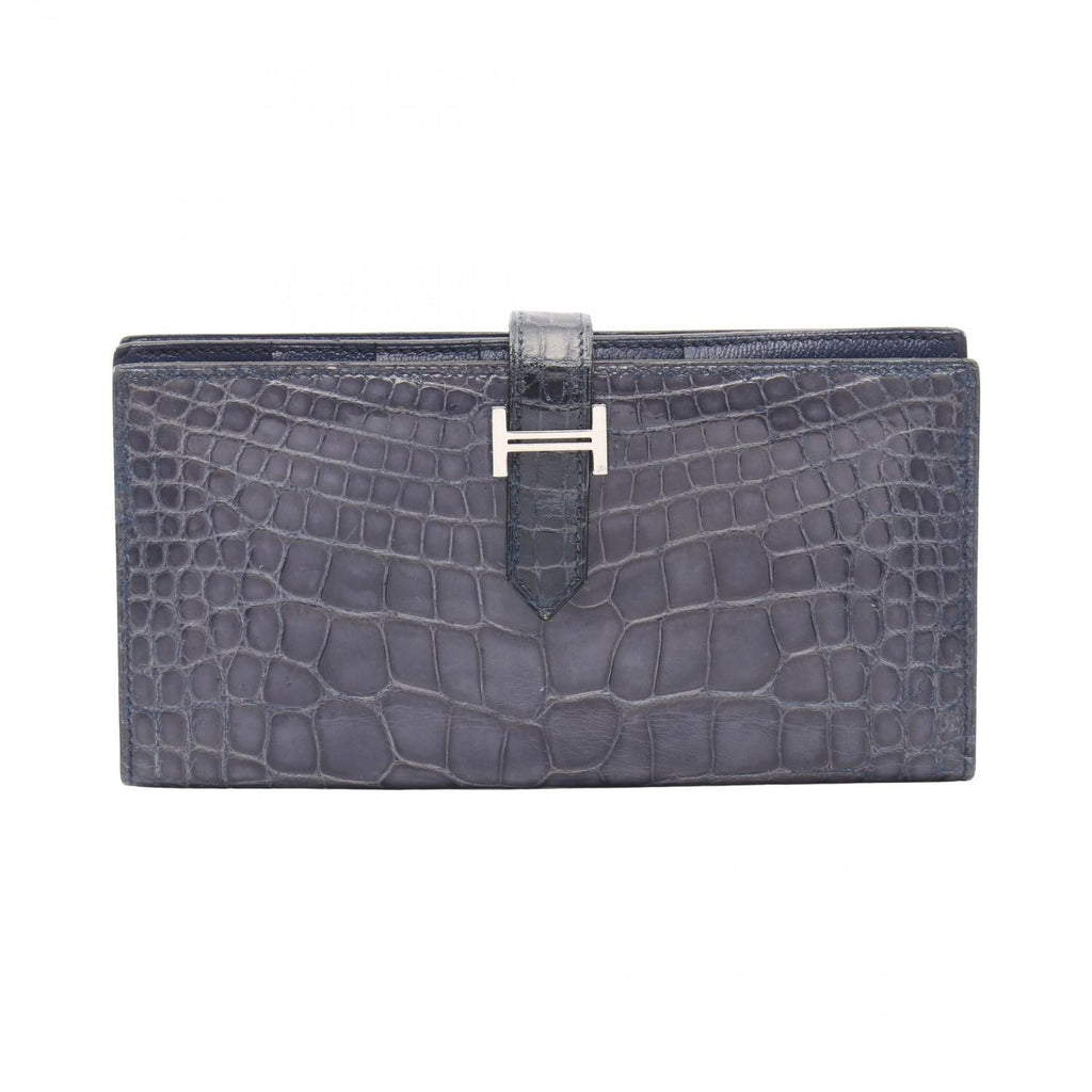 Hermes Bifold Wallet Bearn Souffle Blue