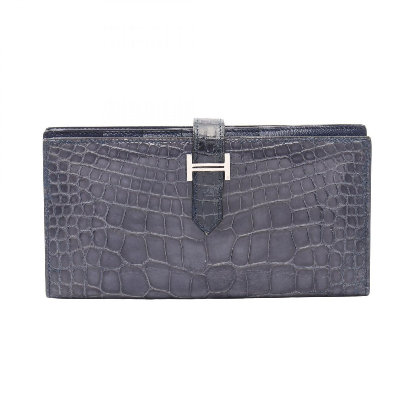 Hermes Bifold Wallet Bearn Souffle Blue