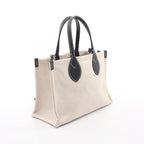 Gucci Tote Print Mini 2-Way Natural Navy Canvas Leather Logo Small — view 2
