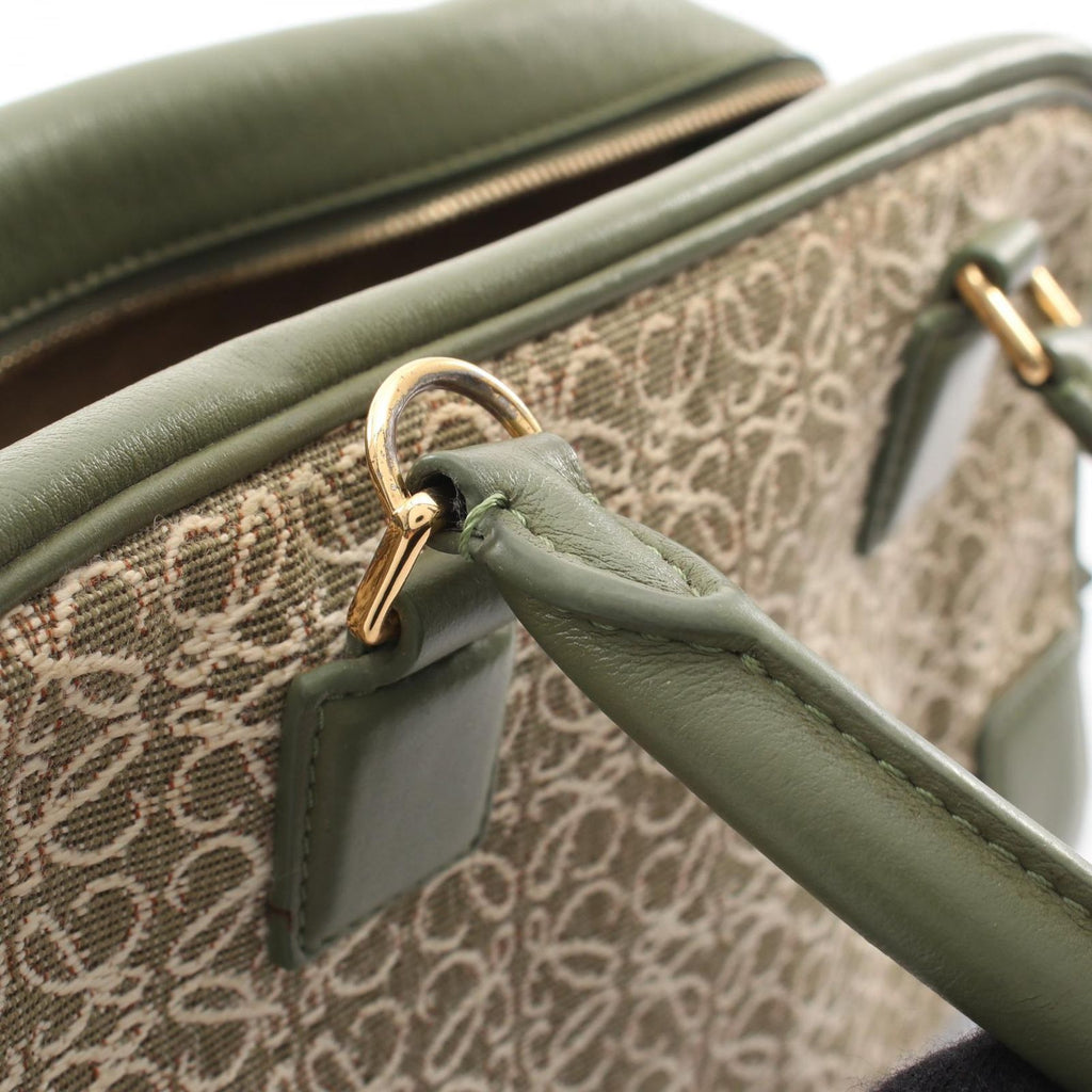 Loewe Handbag Amazona 23 Repeat 2-Way Natural Olive Canvas Leather — view 7