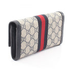 Gucci Bifold Wallet Ophidia GG Supreme Continental Off White Navy Leather — view 2