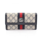 Gucci Bifold Wallet Ophidia GG Supreme Continental Off White Navy Leather