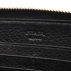 Prada Round Wallet Cervo Antic Met Black Leather — view 4
