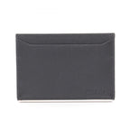 Prada Card Case Saffiano Metal Black Leather