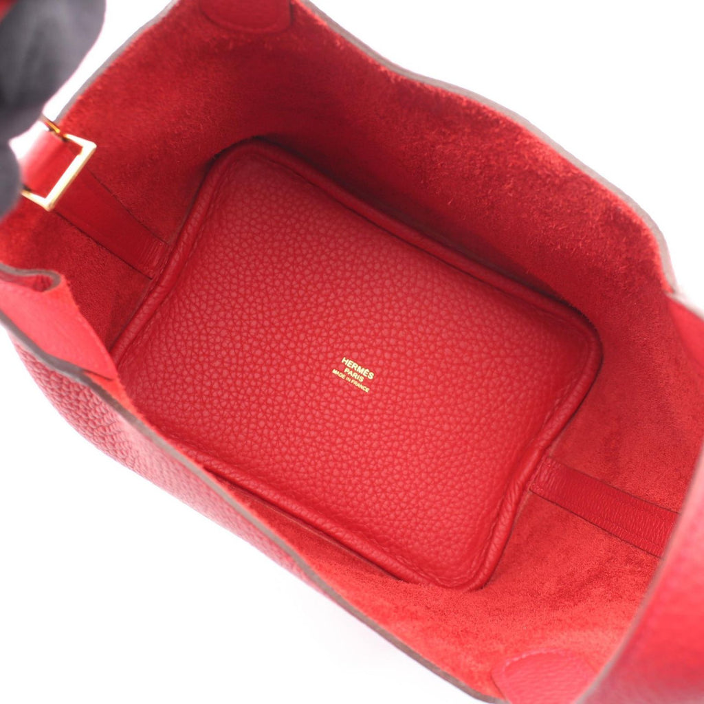 Hermes Handbag Picotin Lock PM Vermillion Leather — view 3