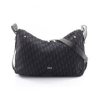 Dior Shoulder Bag Slider with Zip Hobo Large Black Canvas Leather