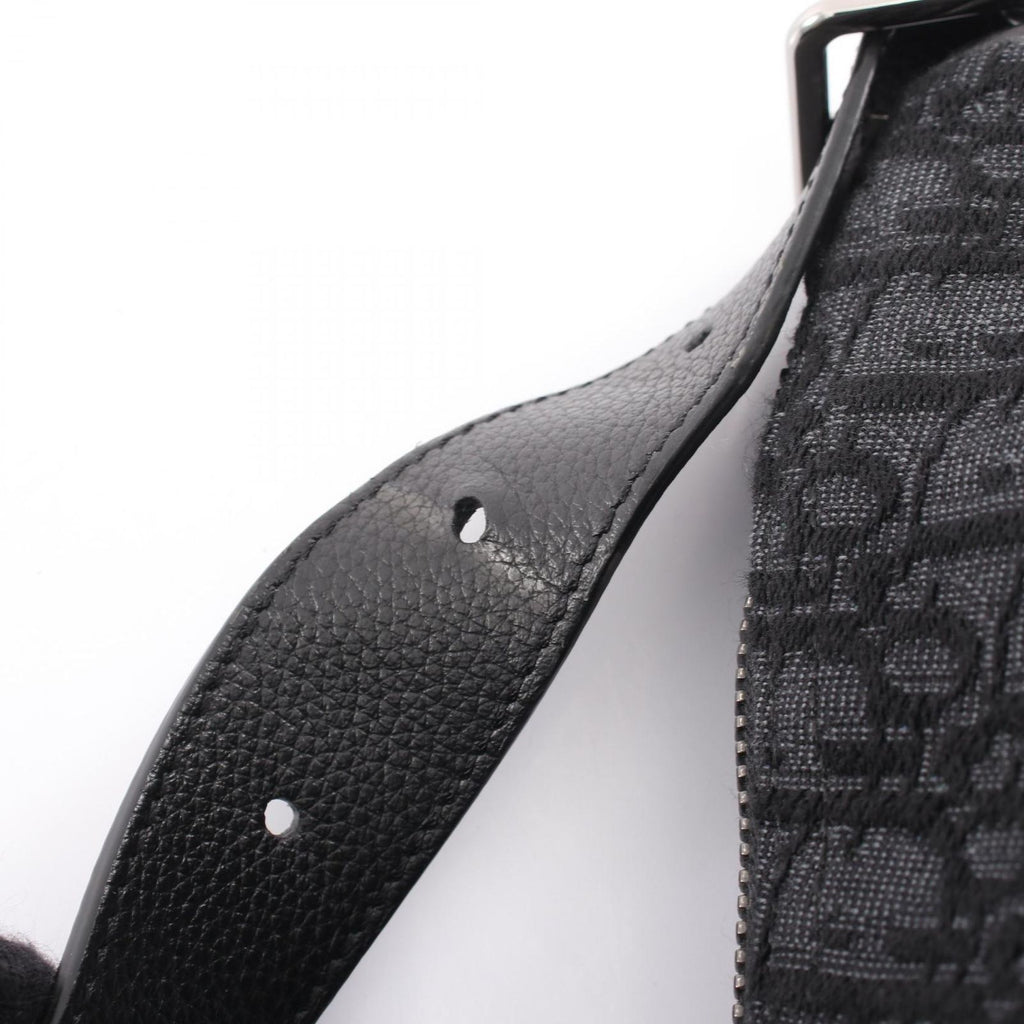 Dior Shoulder Bag Slider with Zip Hobo Large Black Canvas Leather — view 6