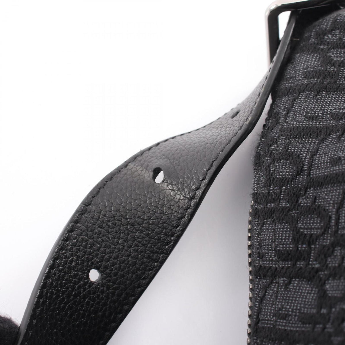 Dior Shoulder Bag Slider with Zip Hobo Large Black Canvas Leather — view 6