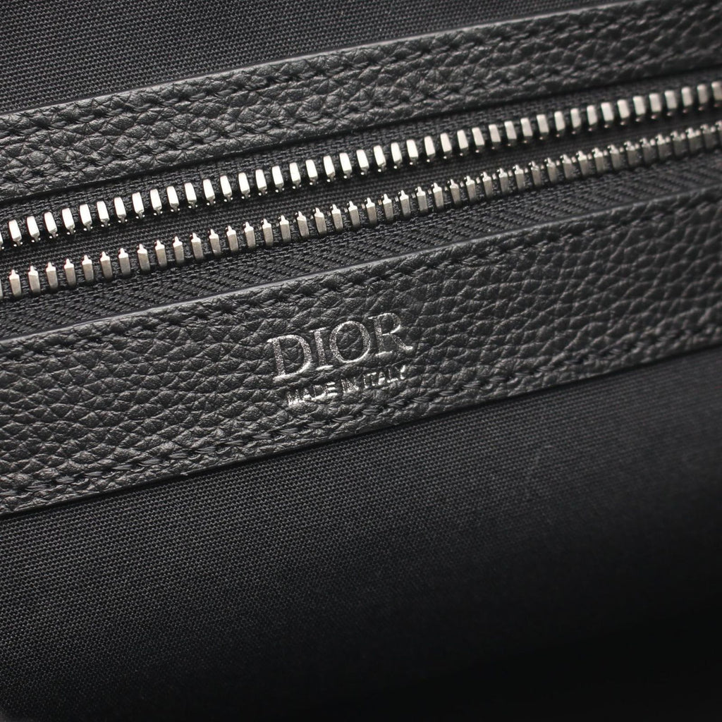 Dior Shoulder Bag Slider with Zip Hobo Large Black Canvas Leather — view 4