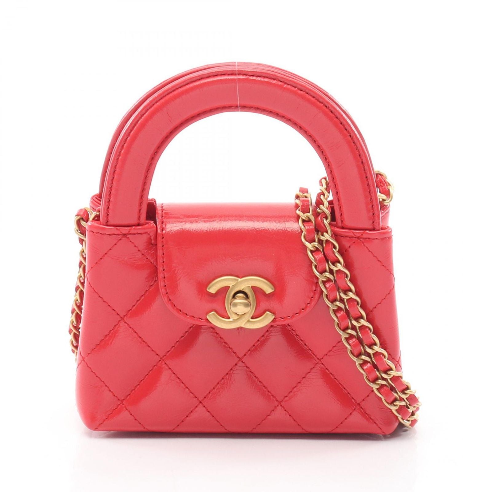 Chanel Shoulder Bag Quilted Mini Shopping 2-Way Pink
