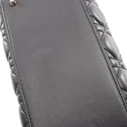 Dior Handbag Lady Dior 2-Way Black Leather Cannage Tote Midi — view 7