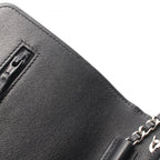 Chanel Shoulder Bag Quilted Black Calf Chain Wallet — view 9