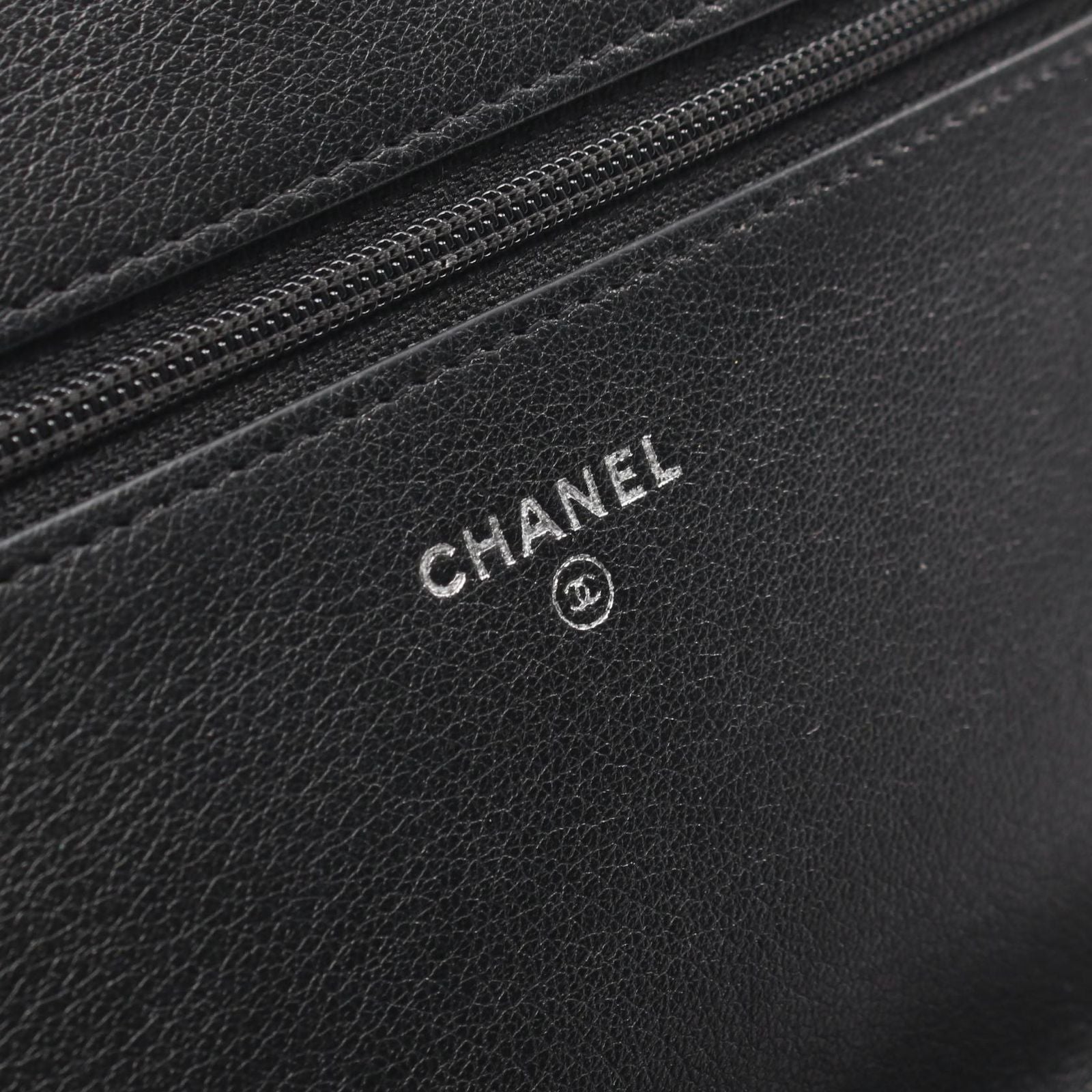 Chanel Shoulder Bag Quilted Black Calf Chain Wallet — view 4