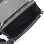 Chanel Shoulder Bag Quilted Black Calf Chain Wallet — view 3