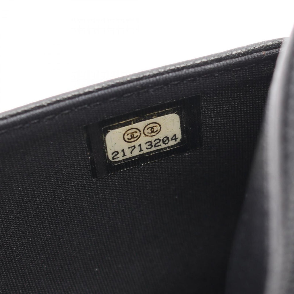 Chanel Shoulder Bag Quilted Black Calf Chain Wallet — view 5