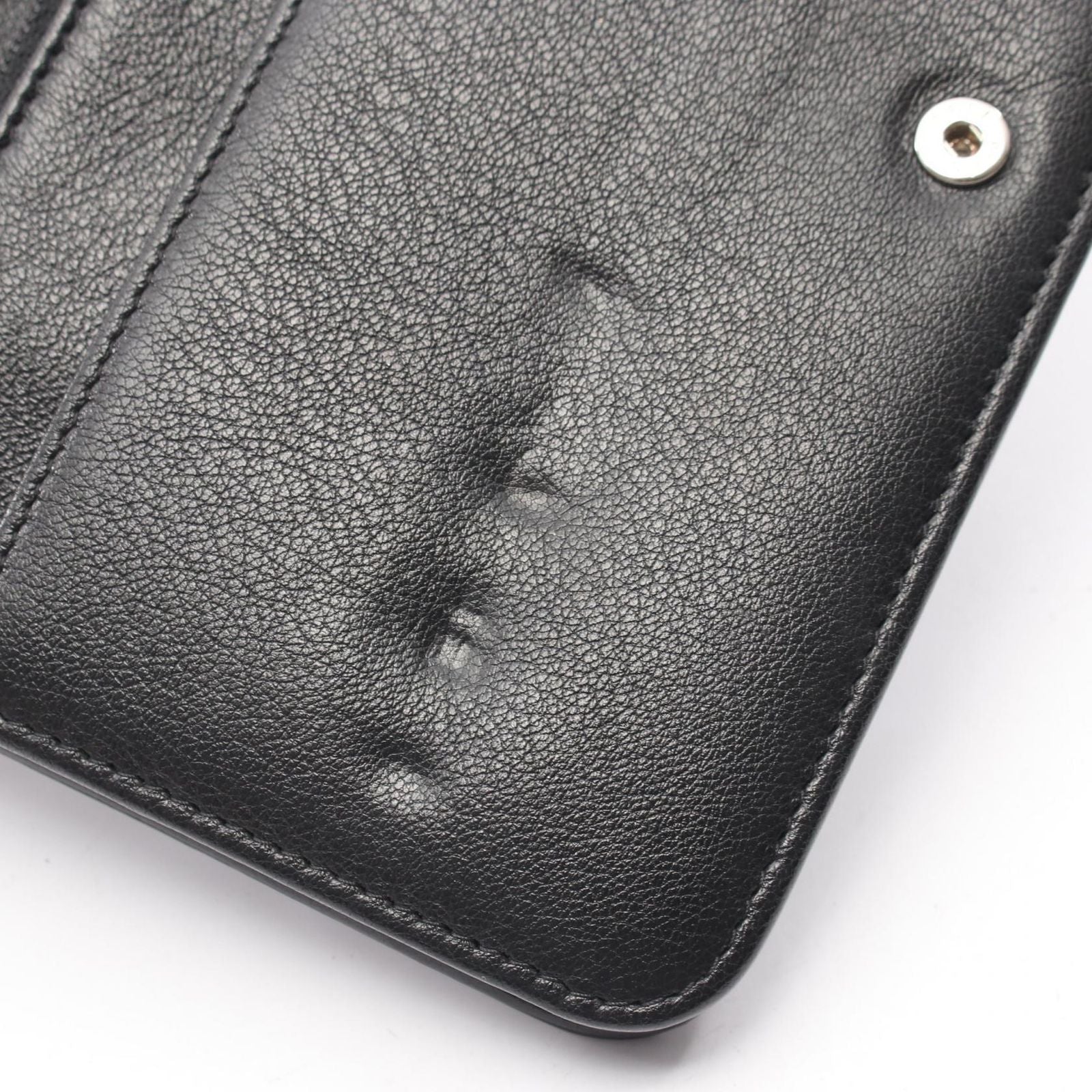 Chanel Shoulder Bag Quilted Black Calf Chain Wallet — view 8