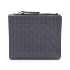 Gucci Bifold Wallet Micro Guccissima Navy Leather Compact