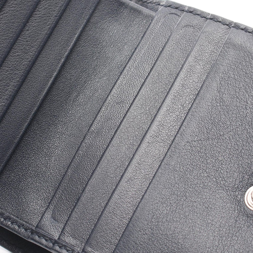 Gucci Bifold Wallet Micro Guccissima Navy Leather Compact — view 6