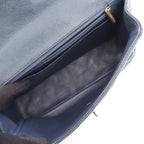 Chanel Shoulder Bag Quilted Single Flap Navy Caviar Leather Chain — view 3