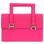 Hermes 365 Chevre Rose Shocking Silver Handbag